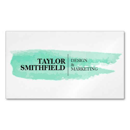 Simple Modern Watercolor Brush Stroke Business Card Magnet