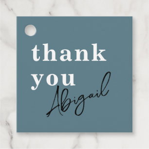 Simple Modern Watercolor Teal Bridal Shower Favor Tags
