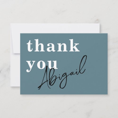 Simple Modern Watercolor Teal Bridal Shower Thank  Thank You Card