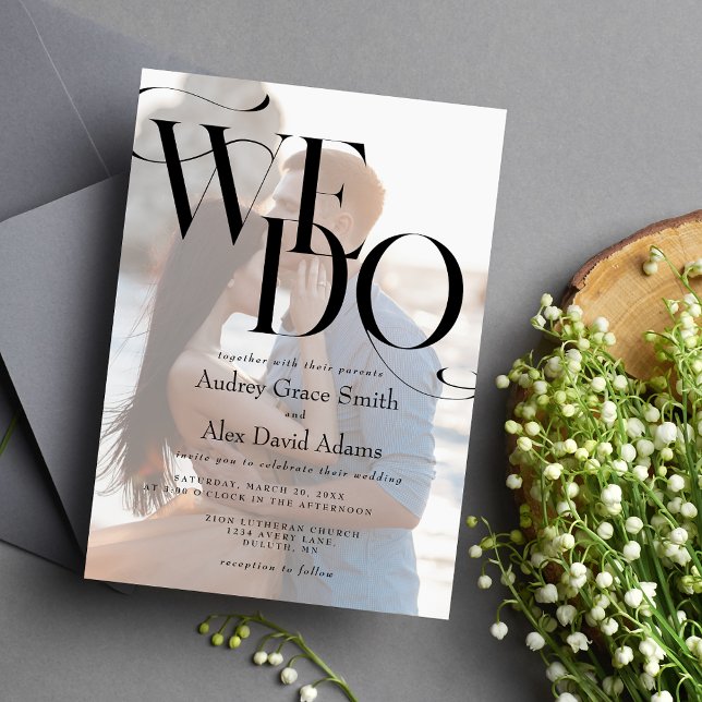 Simple Modern We Do Photo Wedding Invitation (Share your love with this Simple Modern ‘We Do’ Photo Wedding Invitation. Minimalist elegant design.)