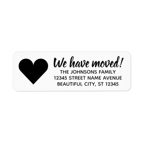 Simple Modern We Have Moved Change of New Address Label