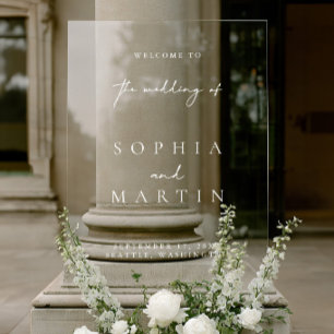 Simple Modern Wedding Acrylic Welcome Sign