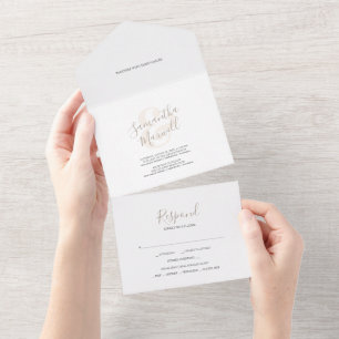 Simple Modern Wedding All In One Invitation