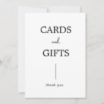 Simple Modern Wedding Card and Gift Sign<br><div class="desc">A modern and simple take on day-of wedding signage to complement any theme. Pair with a frame of choice and let guests know where to leave cards and gifts during the wedding!</div>