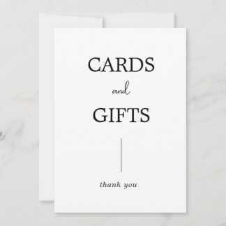 Simple Modern Wedding Card and Gift Sign