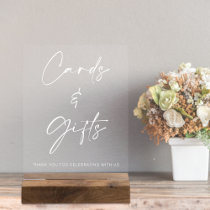 Simple Modern Wedding Cards and Gifts Table Acrylic Sign