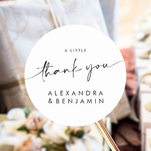 Simple Modern Wedding Classic a Sweet Thank You Round Sticker