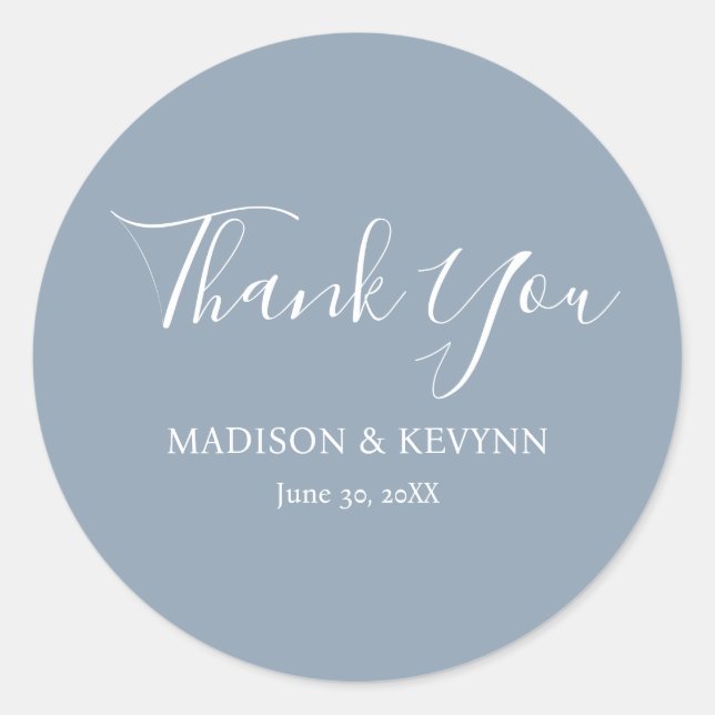 Simple Modern | Wedding  Classic Round Sticker (Front)