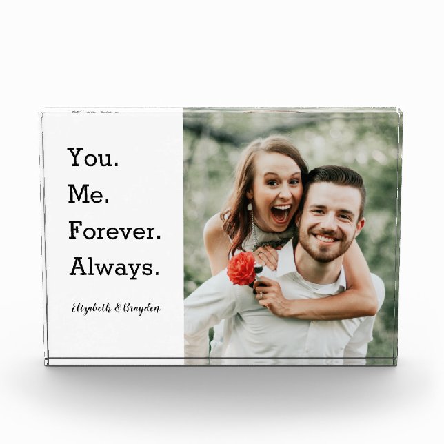 Simple Modern Wedding Engagement Photo Block (Front)