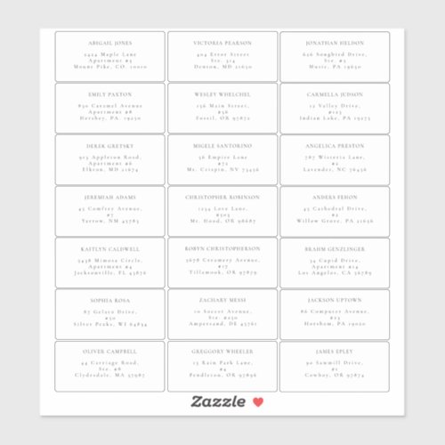 Simple Modern Wedding Guest Address Label