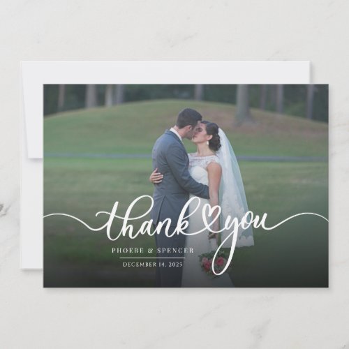Simple Modern Wedding Hand_Lettered Photo Thank You Card
