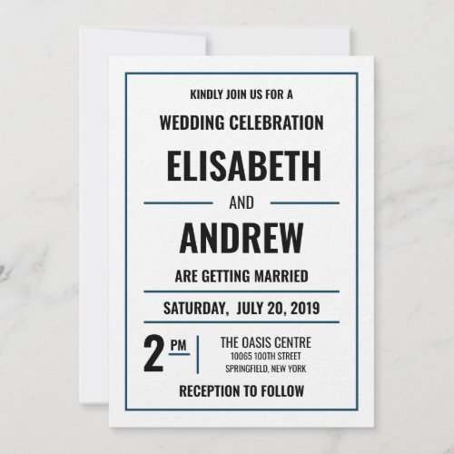 Simple Modern Wedding Invitation