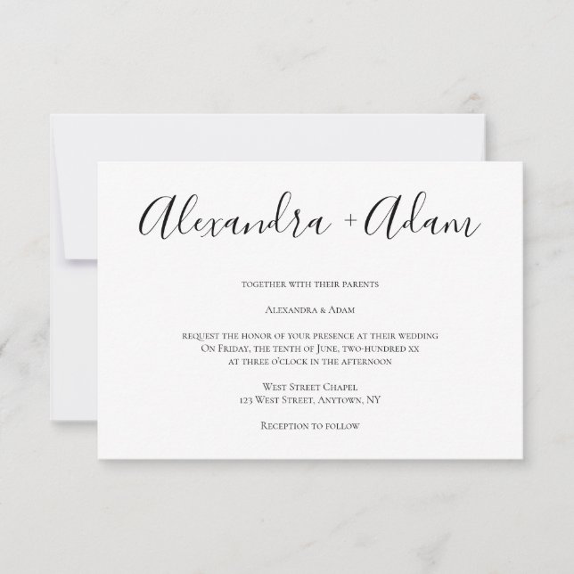 Simple modern wedding invitations (Front)