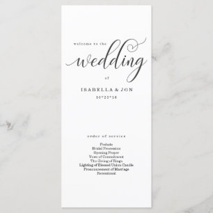 Simple Modern Wedding Mass / Ceremony Program Fan