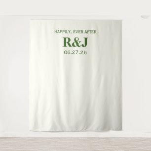 Simple Modern Wedding Monogram Backdrop