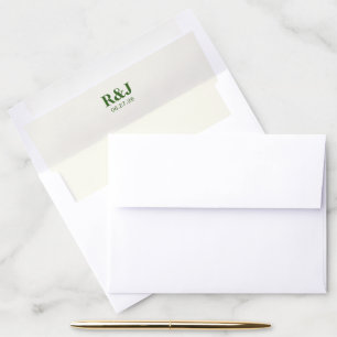 Simple Modern Wedding Monogram Envelope Liner