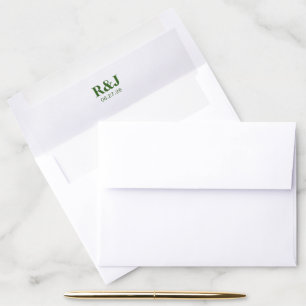 Simple Modern Wedding Monogram Envelope Liner