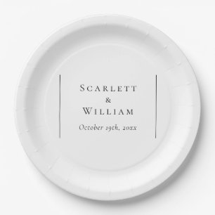Simple Modern Wedding Paper Plates