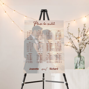 Simple Modern Wedding Party Seating Chart Foam Board