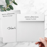 Simple modern wedding personalized square envelope<br><div class="desc">Minimal elegant wedding square envelope with return address</div>