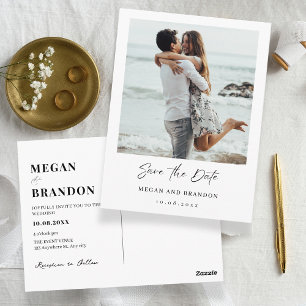 Simple modern wedding photo postcard