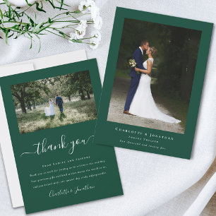 Simple Modern Wedding Photo Thank You Card