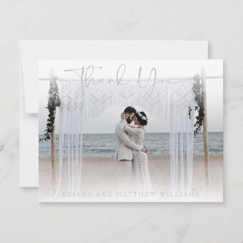 Simple Modern Wedding Photo Thank You Card