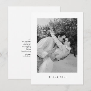 Simple Modern Wedding Photo Thank You Card
