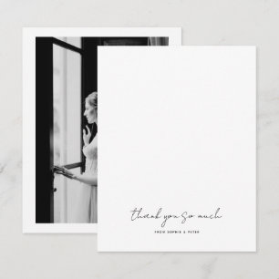 Simple Modern Wedding photo Thank you  Note Card