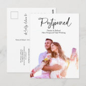 Simple Modern Wedding Postponed Announcement Postcard | Zazzle