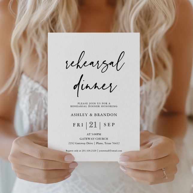 Simple Modern Wedding Rehearsal Dinner Invitation (Creator Uploaded)