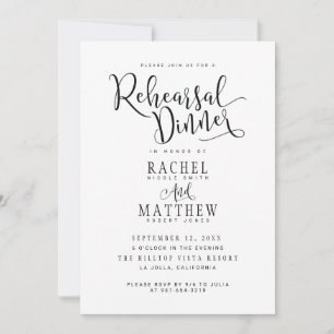 Simple&Modern Wedding Rehearsal Dinner Invitation