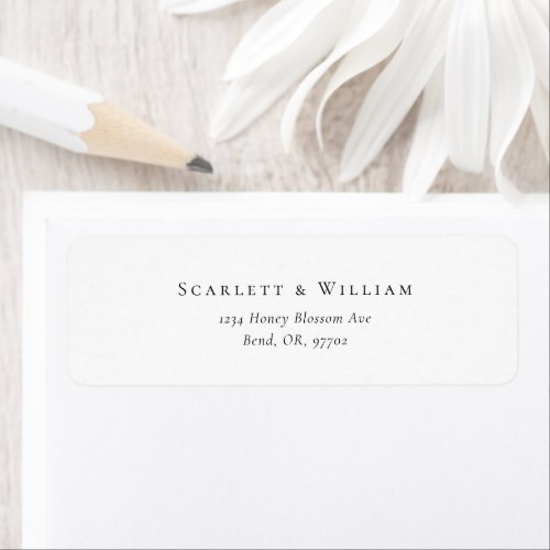 Simple Modern Wedding Return Address Label