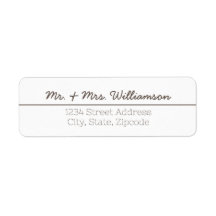 Simple Modern Wedding Return Address Labels
