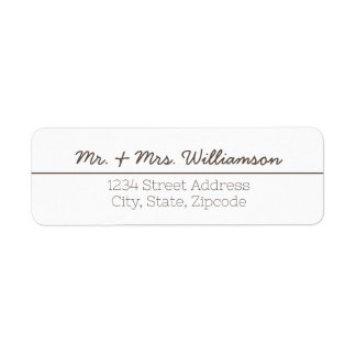 Simple Modern Wedding Return Address Labels