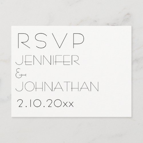 Simple modern wedding rsvp cards