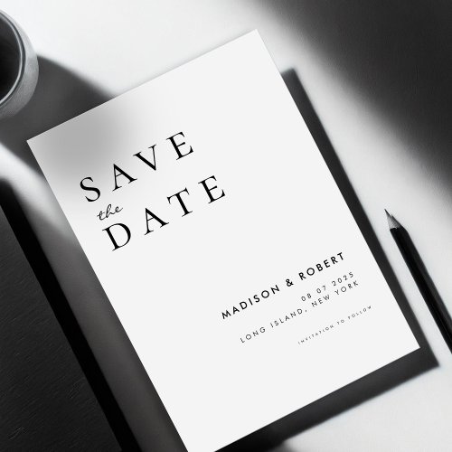 Simple Modern Wedding Save the Date