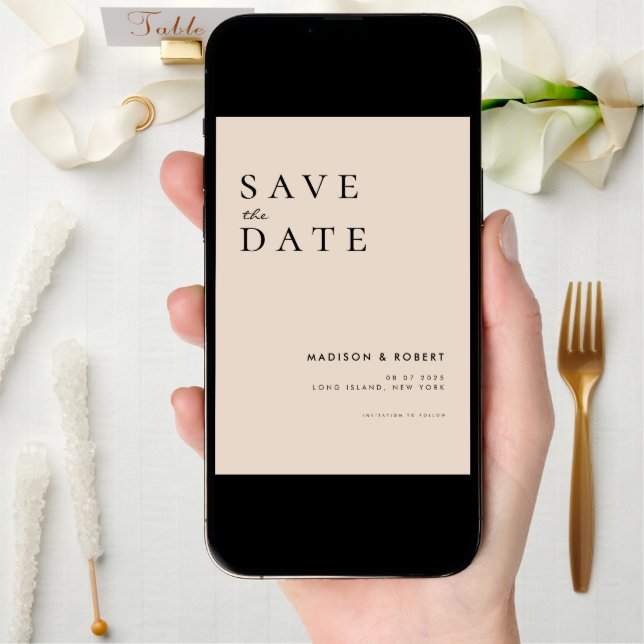 Simple Modern Wedding Save the Date (Front Digital)