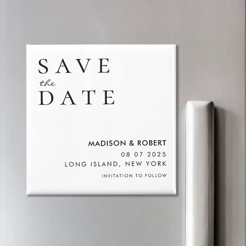 Simple Modern Wedding Save the Date Magnet