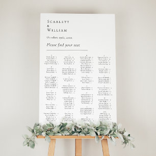 Simple Modern Wedding Seating Chart Sign
