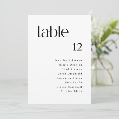 Simple Modern Wedding Seating Chart Sign Cards