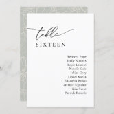 Modern Minimal Wedding Table Seating Chart Cards