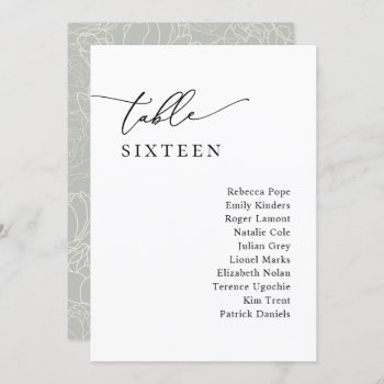 Simple Modern Wedding Seating Chart Table Cards by PeachBloome at Zazzle