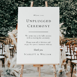Simple Modern Wedding Unplugged Ceremony Sign