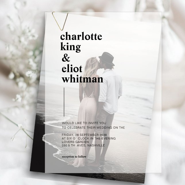 Simple, Modern, Wedding,  Vellum Invitations (Simple, Modern, Wedding, Vellum Invitations)