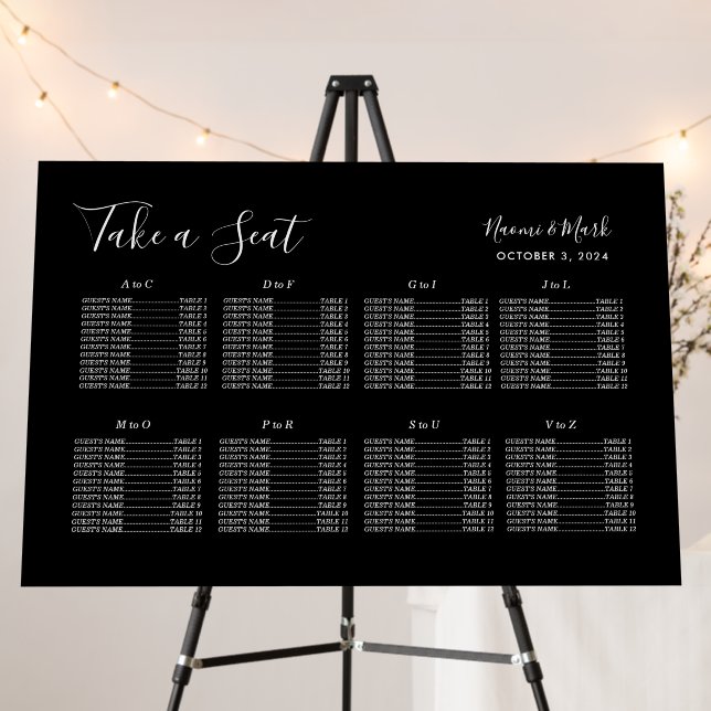 Simple & Modern Wedding Wedding Seating Chart Foam Board (In Situ (Stand))