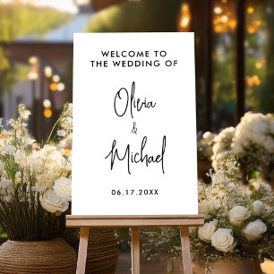 Simple Modern  Wedding Welcome Acrylic Sign