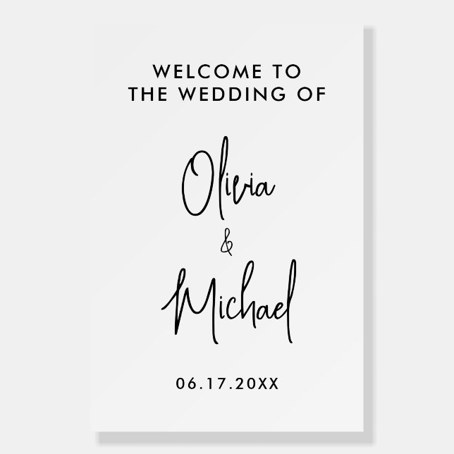 Simple Modern  Wedding Welcome Foam Board (Front)