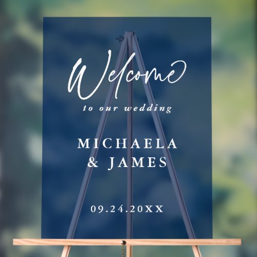 Simple Modern Wedding Welcome Text Only Acrylic Sign