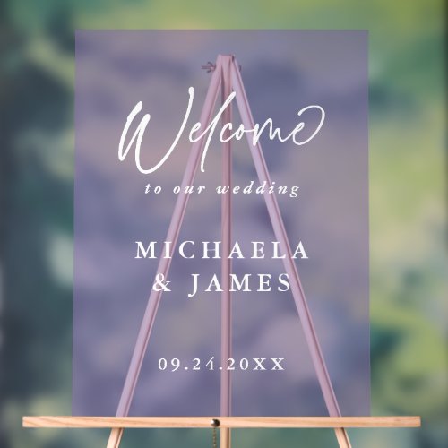 Simple Modern Wedding Welcome Text Only Acrylic Sign